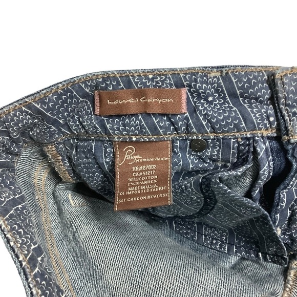 Paige Jeans Sz 26 Laurel Canyon Low-rise Bootcut Blue Embroidered Pockets - Picture 5 of 9